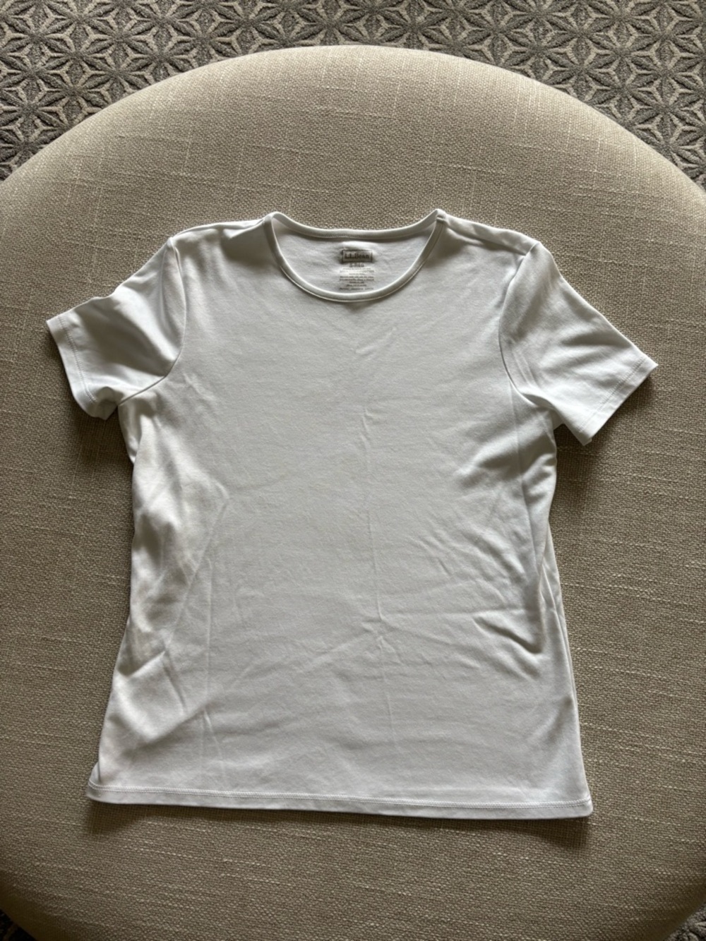 L.L. Bean White Short Sleeve Crew Neck Tee